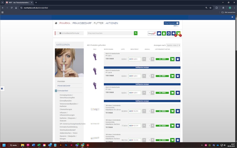 Screenshot vom alten Marktplatz-Design